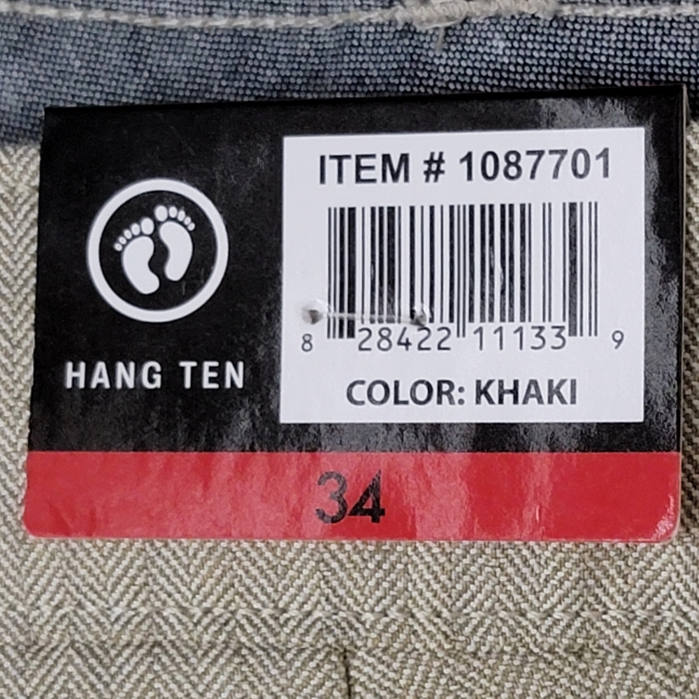 Hang Ten chervon stripe khaki shorts men size 34 - Picture 9 of 9